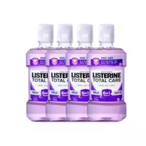 리스테린 무알콜 가글 구강청결제 토탈케어마일드 입냄새 제거 750ml X 4개 MNS