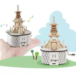 DIY 경주 다보탑 수동 오르골 만들기 목재 모형 조립 73729