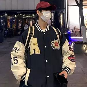 [모로엠]남성 루즈핏 패치 간절기 야구점퍼 ON-JUA-QWD2D123