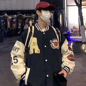 남성 루즈핏 패치 간절기 야구점퍼 ON-JUA-QWD2D123