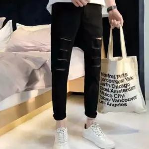 남자 데이트 룩 주말 외출 블랙진 스키니 팬츠 코디 바지 A6387