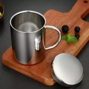 쿠킹스 뚜껑 이중스텐 물컵(286ml) / 뚜껑 스텐물컵