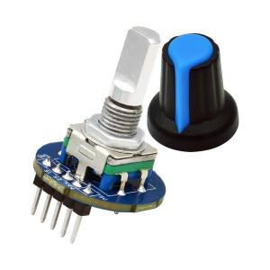 1-10pcs 로터리 엔코더 모듈  센서개발 Arduino 용 라운드 오디오 회전 전위차계 손잡이 캡 EC11