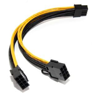 GPU 전원 케이블 테슬라 호환 K80 M40 M60 P40 P100 20cm 18AWG 8 핀-듀얼 핀 (6 + 2)