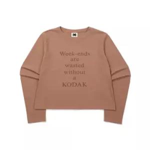 [정품] 코닥 KODAK 레터링 롱 슬리브 티셔츠 우먼 BROWN K5122LRL12BRW