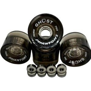 고스트 보드: 휠, 젤리 팬텀, 70MM 78A, 반투명 롱보드 순항 및 조각에 적합한 ABEC-7 베어링 포함
