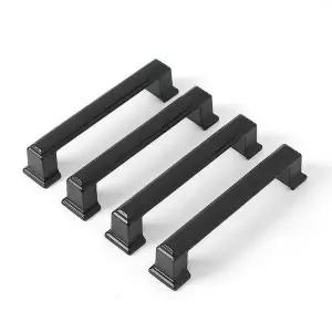 [인테리어가구]모던시크 블랙 가구 서랍손잡이 4세트 96mm 사각몰딩 (S28441803)