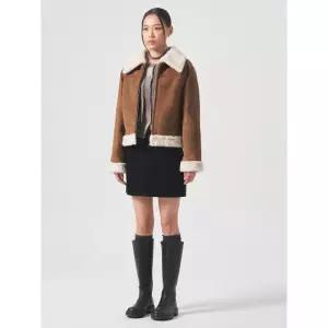 에잇세컨즈 벨벳터치 데님 미니스커트 블랙 4639410