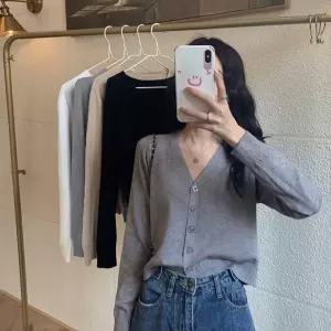 루즈숏가디건 얇은가디건 V넥가디건 가을 루즈핏