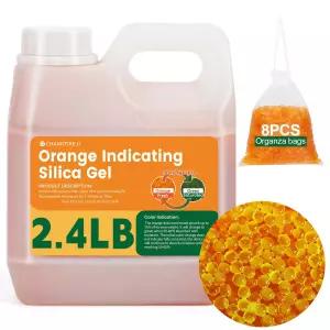 오렌지 실리카겔 건조제 비즈 1.1kg 2.5lb 오간자백 8개