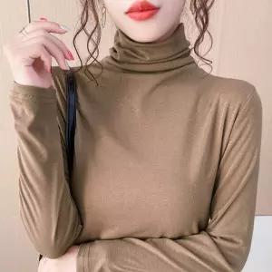 여성 반폴라티 가을 간절기 목폴라 반목 티 폴라 티셔츠 목티