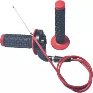 FUWTLP 레드 7/8인치 22mm 핸들바 그립 스로틀 케이블 50cc 미니 바이크 ATV 쿼드 피트 더트 오토바이용