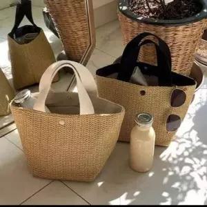 아트박스/블카마켓 버킷 미니 라탄 백 토트백 여름 가방 손가방 비치백