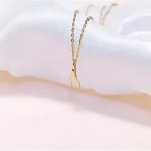 미니골드 김천점 럭키 애뮬릿 위시본 펜던트 14K PLKM4030유니크메달 선물 여자친구