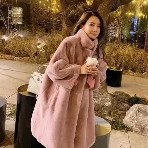롱코트 여성 키작녀 겨울자켓 핸드메이드롱 페이크퍼 여자패딩 인조퍼베스트 외투 헤링본 코트