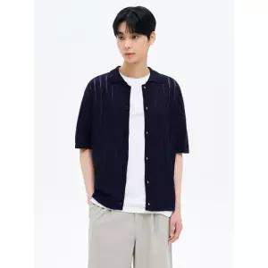 에잇세컨즈 스카시 카라넥 반소매 카디건 네이비 5091377