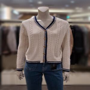 트리아나 소고 브이넥 꽈배기패턴 카디건AJ4GA07
