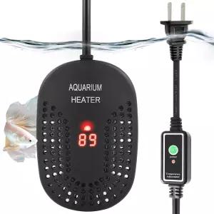 HITOP 100W 미니 조절식 수족관 히터 5~30갤런용 보호 커버 및 컨트롤러가 포함된 디지털 어항