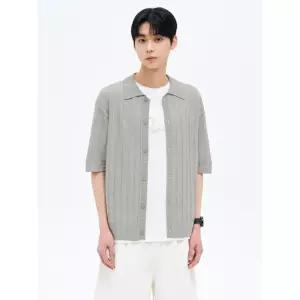 에잇세컨즈 스카시 카라넥 반소매 카디건 라이트 그레이 5091366