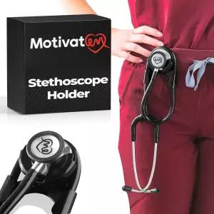 동기 부여 클립형 청진기 홀더 힙 허리 벨트용 의사·간호사·학생용 ADC MDF Adscope Littmann 호환됨