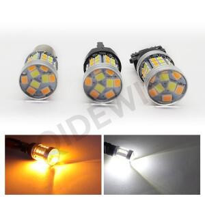 1pc 듀얼 컬러 주차 조명 Led T25 3157 P27/7W 45Smd 자동차 DRL 방향 지시등 전구 12V 액세서리