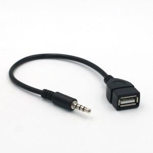자동차 MP3 플레이어 변환기 3.5mm 남성 AUX 오디오 잭 플매트 카펫 러그 USB 2.0 여성 케이블 코드 Adapte