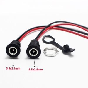 1/2/5Pcs 전원 공급 장치 스레드 충전 소켓 5.5x2.1/5.5x2.5mm 암 잭 패널 마운트 커넥터 (너트 와이어 방