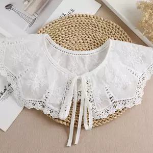 (다올)레이스 리본 화이트카라 넥케이프 페이크카라 블라우스카라
