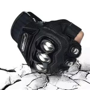 chrisdien 블랙 스틸 아웃도어 너클 오토바이 파워스포츠 안전 장갑을 거부하다