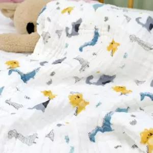 (다올)고급 면사 통기성 좋은 유아 아기 6겹 주름 이불