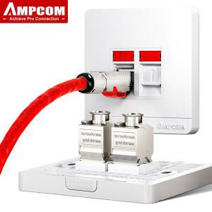CAT7 10Gbps STP 키스톤 잭이 포함된 AMPCOM 벽 페이스플레이트 86mm RJ45 자동 잠금 아연 모듈