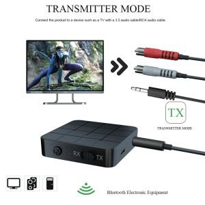 블루투스 오디오 송신기 수신기 BT5.0 듀얼 채널 음악 스테레오 변환 어댑터 3.5mm AUX 잭 RCA 사운드 USB