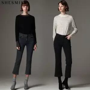 [쉬즈미스][쉬즈미스(SHESMISS)] 내추럴 워싱 스트레치 기모 데님팬츠 (택가격248000