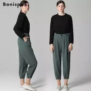 [보니스팍스][보니스팍스(Bonispax)] 앞밑단 밴딩 허리턱 뒷밴딩 팬츠 (택가격 99000