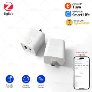 지그비 마이크로 USB 타입-C 어댑터 스위치 2갱 5V  전원 플러그 스마트 라이프 투야  자동화 씬 Z2M