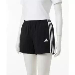 ADIDAS 에센셜 3-스트라이프 라이프스타일 우븐 숏 팬츠 - 블랙:화이트 / JE1309