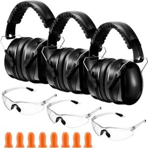 TrelaCo 3 팩 사격용 귀 보호 안경 귀마개 포함 청력 이어 머프 28dB