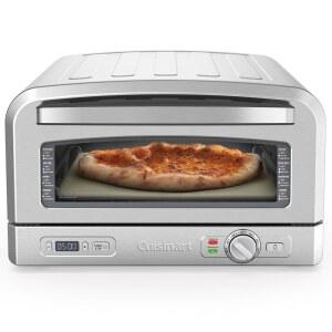 Cuisinart 실내용 피자 오븐, 몇 분 조리대용 가열, 12.5인치 CPZ-120, 구워줍니다, 스테인리스 피자를 최대 700 F까지 대형 전기 스틸 12인치 만에 스톤 포함, 조명, 창, 내부 투명 모델명