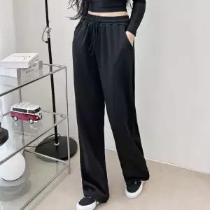 여자 일자 와이드 쮸리 롱 면 트레이닝 팬츠 바지