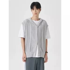 에잇세컨즈 세로조직 집업 베스트 라이트 그레이 21485AAY22 4351125