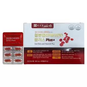 [하프클럽/기타]종근당 철분 엽산 비타민D 플러스 500mg x 60캡슐 1개