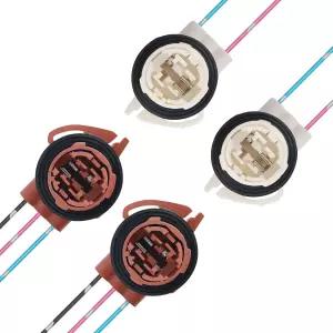 4PCS 턴 시그널 소켓 및 테일 라이트 하네스 퀵 커넥트 플러그가 장착된 3156 3157 전구 GMC 캐딜락