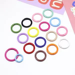 메탈 컬러 스프링 원형링 3.5cm (중) 간편 오링 오픈링 스트랩 키링 재료부자재