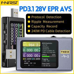 FNIRSI  FNB58 USB 테스터 전압계 TYPE-C 고속 충전 감지 트리거 용량 측정