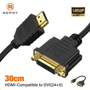 HDMI-DVI 케이블 M/F 남성-여성 비디오 어댑터 코드 HDMI 호환 DVI-I 24+5 (HDTV  LCD  DVD  PC용)