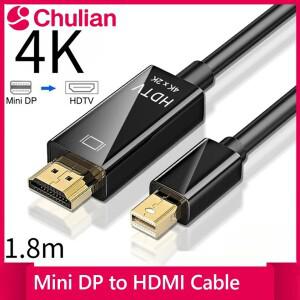 4K 미니 소형 디스플레이포트-HDMI 호환 1.8M DP-HDTV 케이블 컨버터 어댑터(노트북 프로젝터 Mac용)
