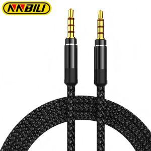 NNBILI 1.5M 잭 3.5mm 오디오 케이블 나일론 브레이드 자동차 AUX 헤드폰 연장 코드 휴대폰기 헤드셋 스피