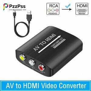 PzzPss AV-HDMI 호환 어댑터 HD 720P/1080P 변환기 박스(프로젝터 셋톱 박스 DVD-HDTV용)