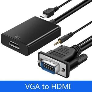 VGA-HDMI 케이블 어댑터  VGA 암 변환기  오디오 출력 포함  PC 노트북 HDTV 프로젝터용  1080P
