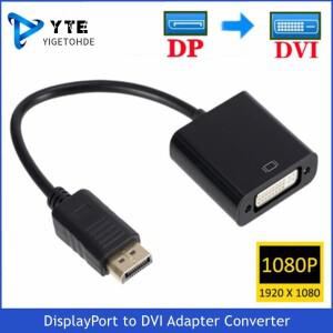 YIGETOHDE 1080P DisplayPort DP-DVI 어댑터 디스플레이 포트-DVI 케이블 변환기 남성-여성 모니터 프로젝